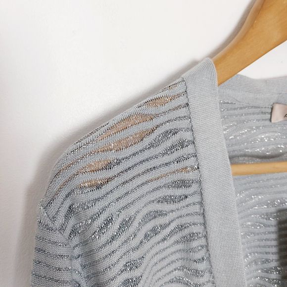 Per Una Marks & Spencer Silver Grey Fine Knit Cardigan BNWT Size UK 22 - Picture 5 of 9